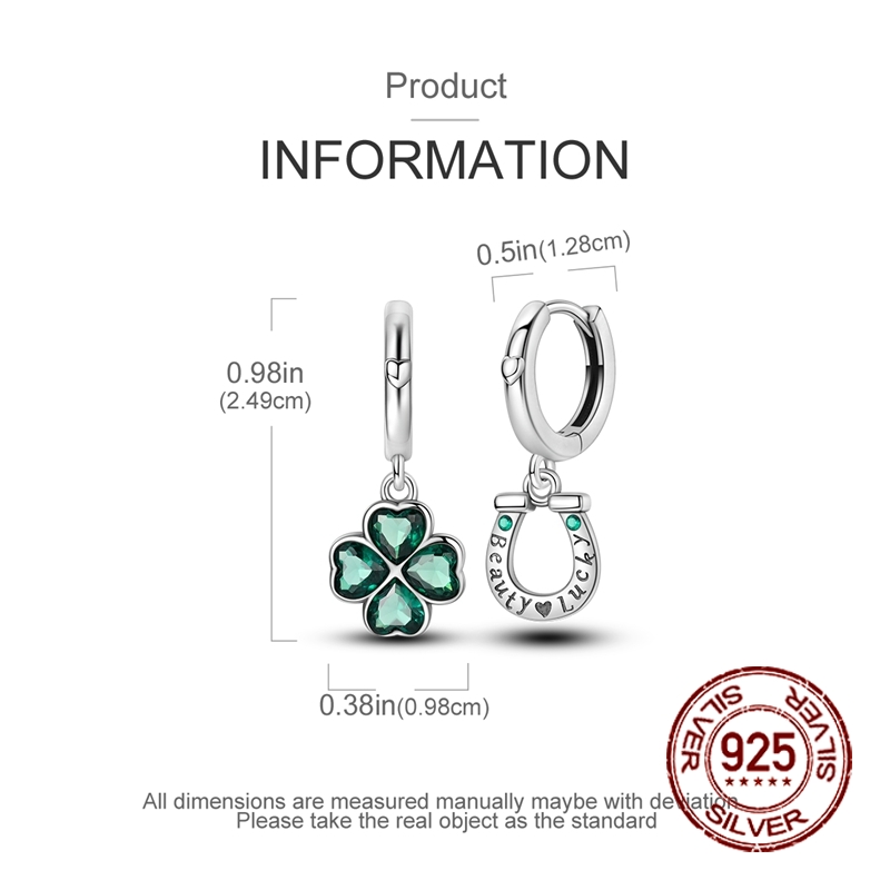 Women's Horseshoe Clover Asymmetrical Drop Earrings